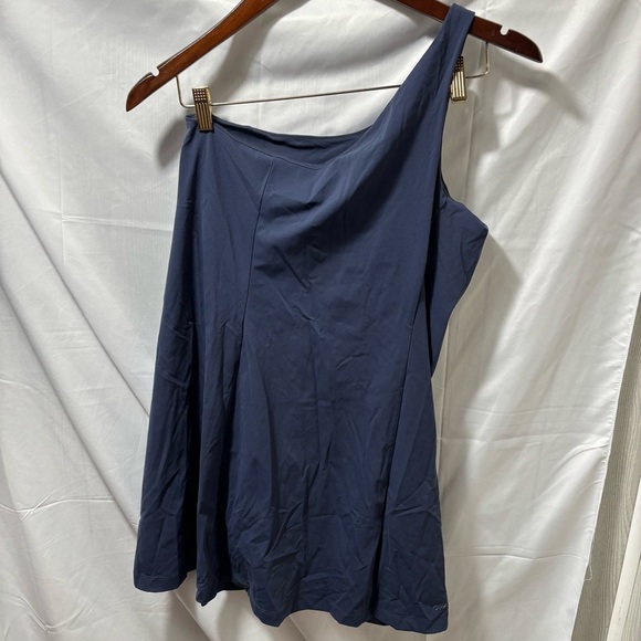 Outdoor Voices Women’s Large Navy Blue One Shoulder Mini Dress - Picture 2 of 5